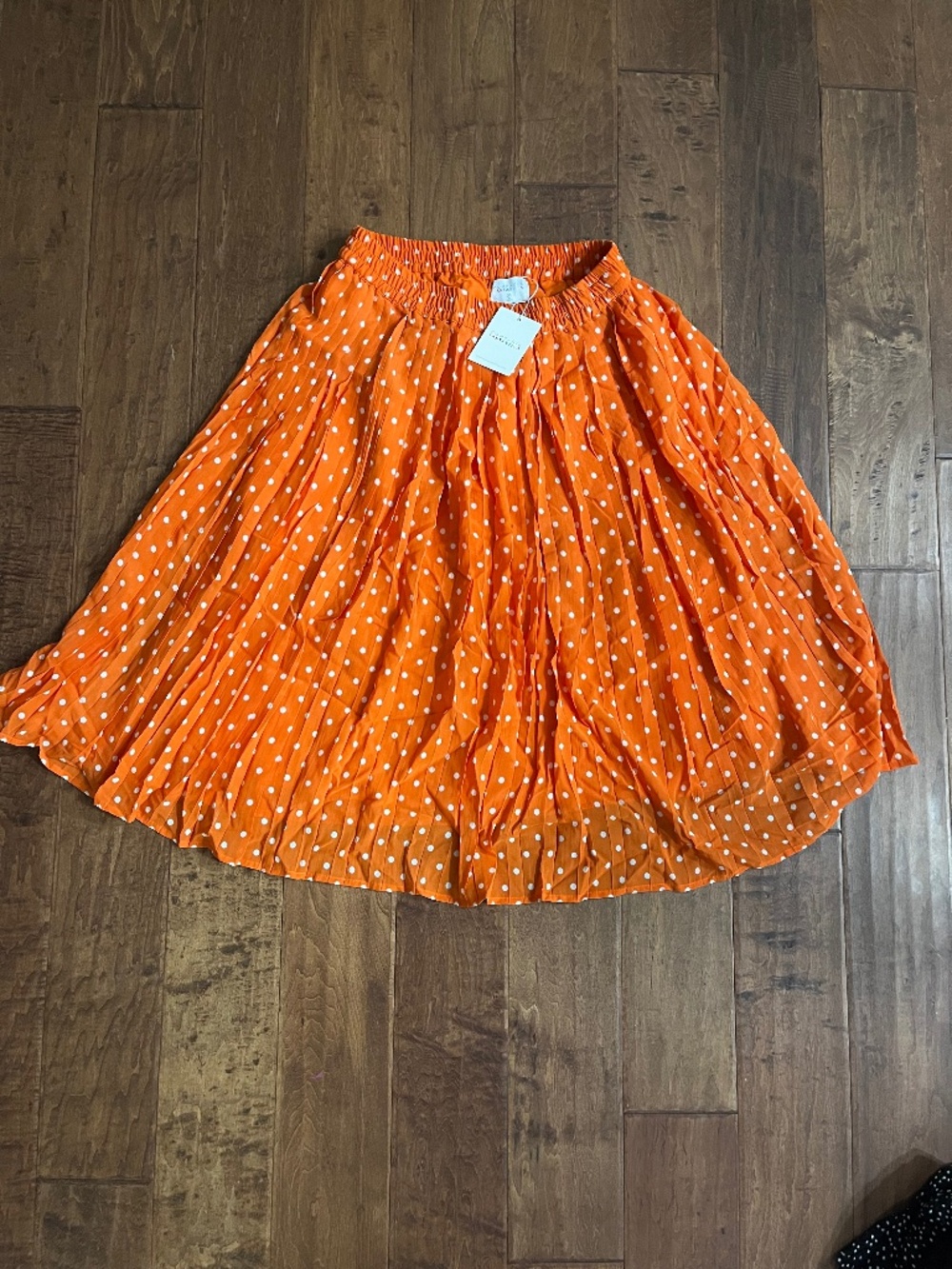 Orange polka dot skirt